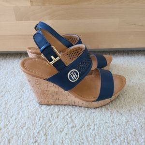 Tommy Hilfiger cork heel wedge sandals